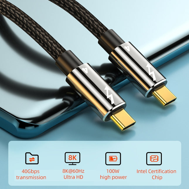 100W Type-C to Type-C Thunderbolt 4 Full-function Data Cable, 0.3m, 0.5m, 0.8m, 1m