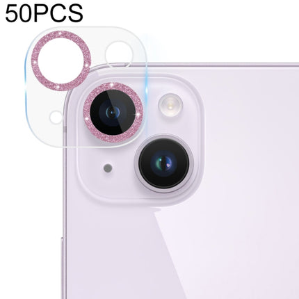 50pcs Tempered Glass Glitter CD Texture Back Camera Film, For iPhone 14 / 14 Plus (50 PCS), For iPhone 14 Pro Max / 14 Pro (50 PCS)