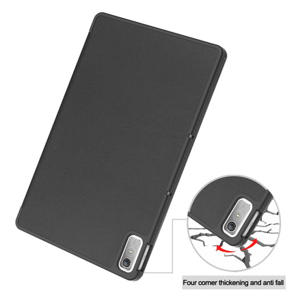 Custer Pure Color 3-Fold Holder Leather Smart Tablet Case, For Lenovo Tab P11 Gen 2