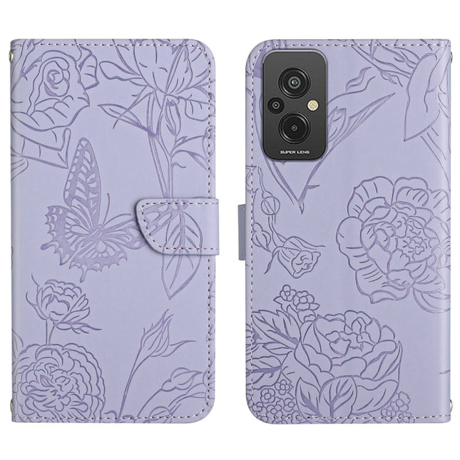 HT03 Skin Feel Butterfly Embossed Flip Leather Phone Case, For Xiaomi Redmi 11 Prime 4G, For Xiaomi Redmi 11 Prime 5G, For Xiaomi Redmi Note 12 China, For Xiaomi Redmi Note 12 Pro 5G China