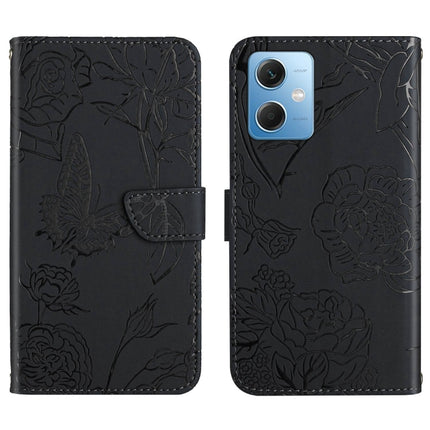 HT03 Skin Feel Butterfly Embossed Flip Leather Phone Case, For Xiaomi Redmi 11 Prime 4G, For Xiaomi Redmi 11 Prime 5G, For Xiaomi Redmi Note 12 China, For Xiaomi Redmi Note 12 Pro 5G China