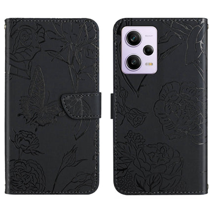 HT03 Skin Feel Butterfly Embossed Flip Leather Phone Case, For Xiaomi Redmi 11 Prime 4G, For Xiaomi Redmi 11 Prime 5G, For Xiaomi Redmi Note 12 China, For Xiaomi Redmi Note 12 Pro 5G China