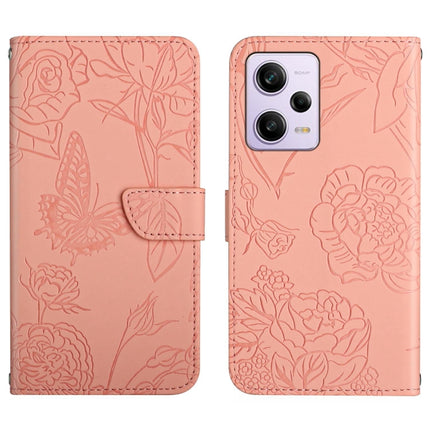 HT03 Skin Feel Butterfly Embossed Flip Leather Phone Case, For Xiaomi Redmi Note 12 Pro+ China/Note 12 Explorer, For Samsung Galaxy A54 5G