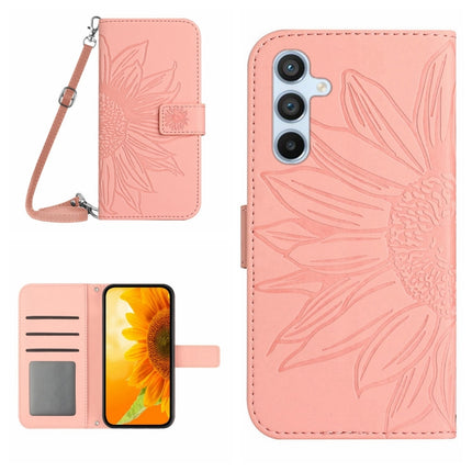 Skin Feel Sun Flower Pattern Flip Leather Phone Case with Lanyard, For Xiaomi Redmi Note 12 Pro+ China / Global / Note 12 Explorer, For Samsung Galaxy A54 5G