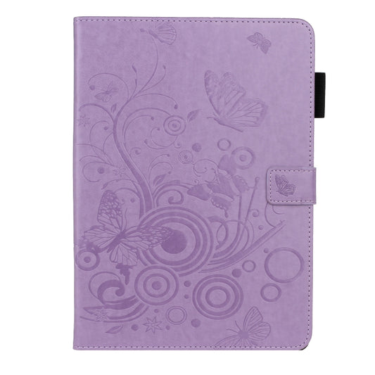 Funda de cuero con tapa horizontal con diseño en relieve de mariposas, soporte y ranura para tarjetas, para iPad Pro 11 (2020)