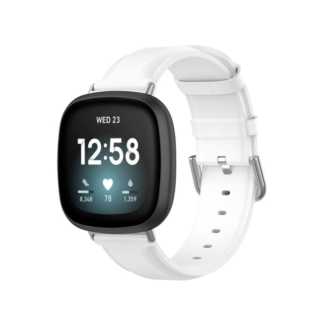 Genuine Leather Watch Band, For Fitbit Versa 3 / Sense