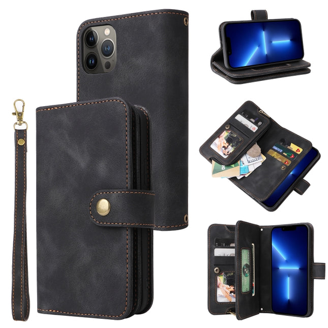 Multifunctional Card Slot Zipper Wallet Flip Leather Phone Case, For iPhone 11, For iPhone 11 Pro, For iPhone 11 Pro Max, For iPhone 12 Pro Max