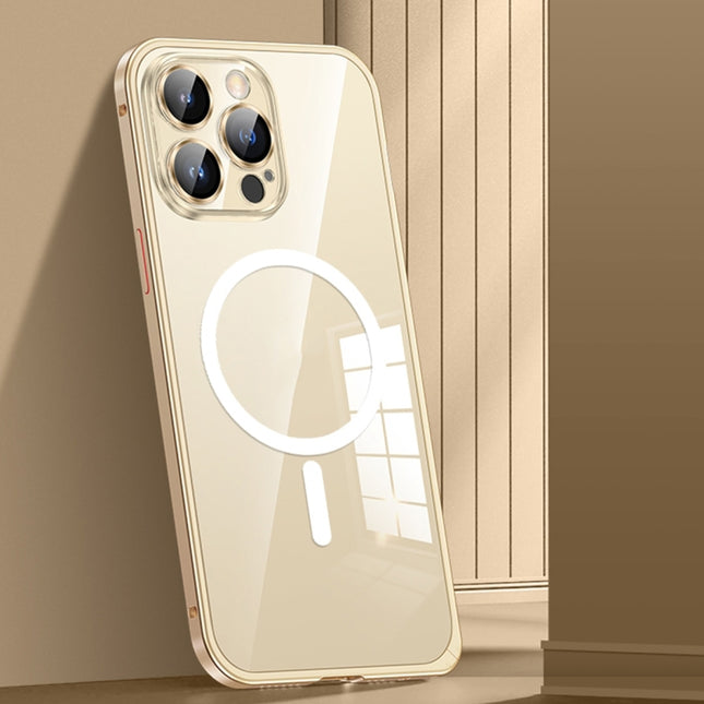 MagSafe Spring Buckle Metal Transparent Phone Case with Lens Protection, For iPhone 14, For iPhone 14 Plus, For iPhone 14 Pro, For iPhone 14 Pro Max, For iPhone 13, For iPhone 13 Pro, For iPhone 13 Pro Max, For iPhone 12, For iPhone 12 Pro             ...