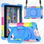 For Amazon Kindle Fire 7 2022 / Camouflage + Blue