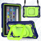 For Amazon Kindle Fire 7 2022 / Navy Blue + Yellow Green
