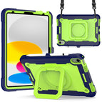 For iPad 10th Gen 10.9 2022 / Navy Blue + Yellow Green