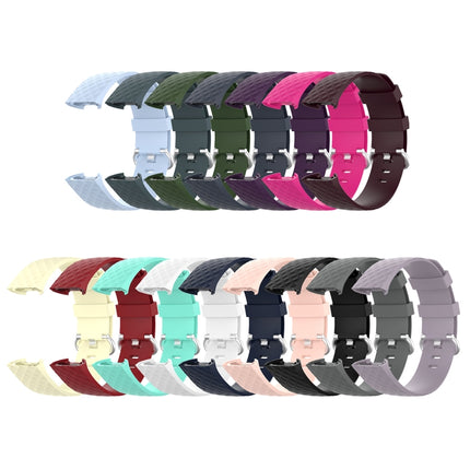 Silver Color Buckle TPU Wrist Strap Watch Band for Fitbit Charge 4 / Charge 4 SE / Charge 3 / Charge 3 SE, Size: L