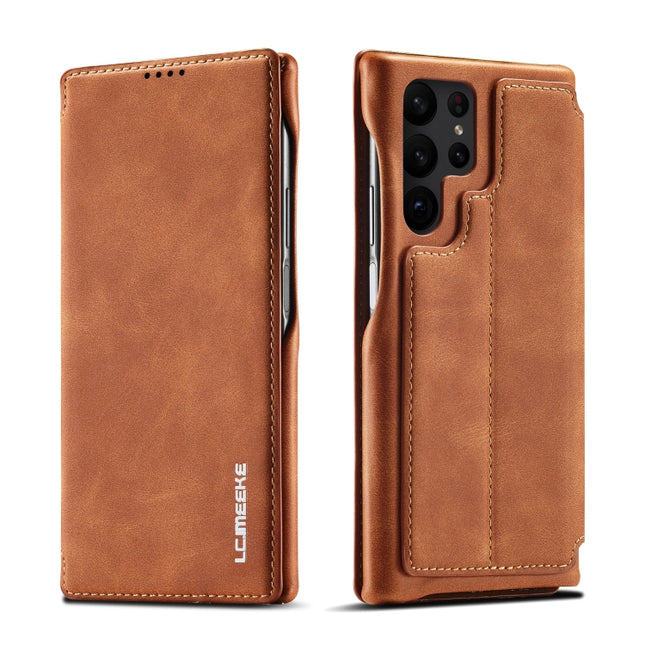LC.IMEEKE Hon Ancient Series Horizontal Flip Leather Phone Case, For Samsung Galaxy S23 Ultra 5G
