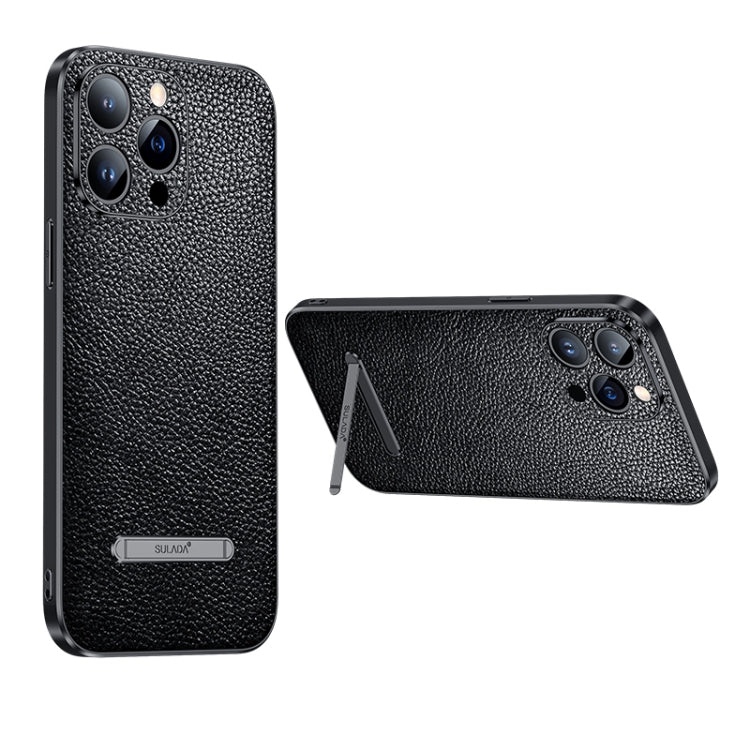SULADA Invisible Bracket Leather Back Cover Phone Case, For iPhone 14, For iPhone 14 Plus, For iPhone 14 Pro, For iPhone 14 Pro Max