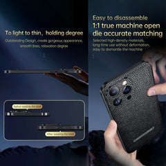 SULADA Invisible Bracket Leather Back Cover Phone Case, For iPhone 14, For iPhone 14 Plus, For iPhone 14 Pro, For iPhone 14 Pro Max
