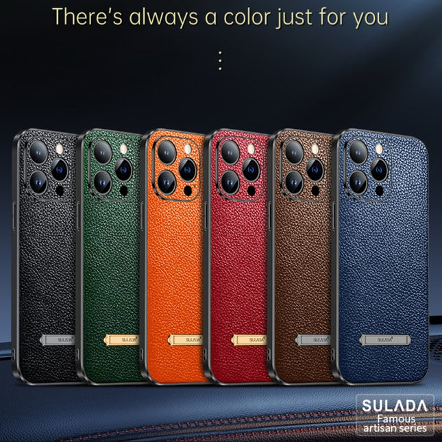 SULADA Invisible Bracket Leather Back Cover Phone Case