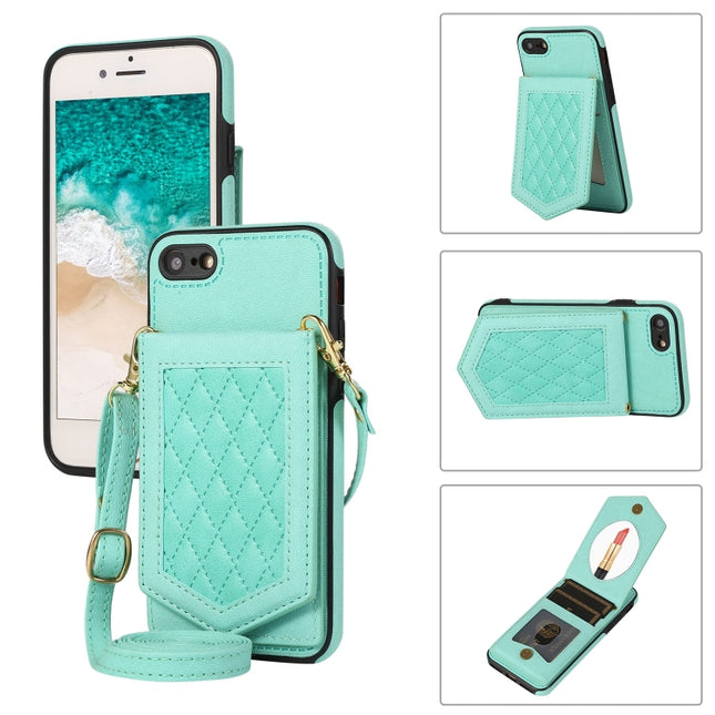 Rhombic Texture RFID Phone Case with Lanyard & Mirror, For iPhone 6s Plus / 6 Plus, For iPhone 6s / 6