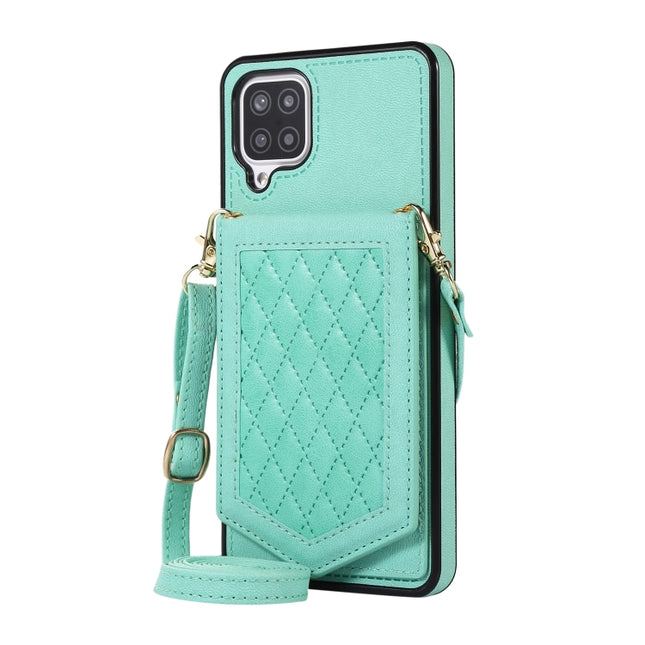 Rhombic Texture RFID Phone Case with Lanyard & Mirror, For Samsung Galaxy A12 5G, For Samsung Galaxy A13 5G / 4G, For Samsung Galaxy A51 4G, For Samsung Galaxy A52 5G / 4G / A52s