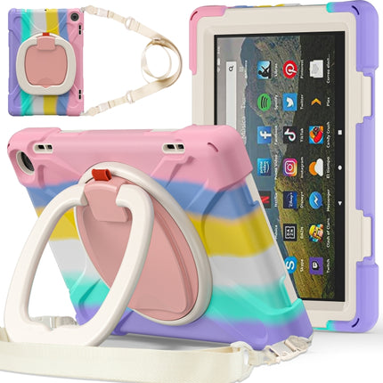 Silicone + PC Protective Tablet Case with Holder & Shoulder Strap, For Amazon Fire HD 8 2022