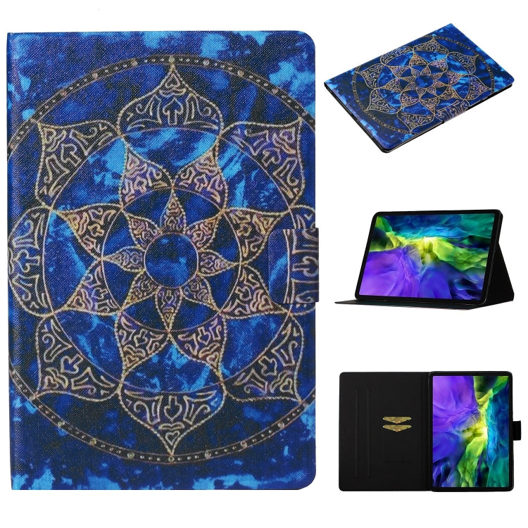 Horizontale Klapphülle aus Leder mit farbigem Zeichenmuster, Halterung und Kartensteckplatz sowie Schlaf-/Weckfunktion, für iPad Pro 11 (2020), für iPad mini 5/4/3/2/1, für iPad 10.2, für iPad Pro 10.5, für iPad Air/Air 2