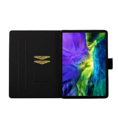 Horizontale Klapphülle aus Leder mit farbigem Zeichenmuster, Halterung und Kartensteckplatz sowie Schlaf-/Weckfunktion, für iPad Pro 11 (2020), für iPad mini 5/4/3/2/1, für iPad 10.2, für iPad Pro 10.5, für iPad Air/Air 2
