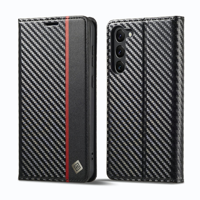 LC.IMEEKE Carbon Fiber PU + TPU Horizontal Flip Leather Phone Case, For Samsung Galaxy S23 5G, For Samsung Galaxy S23+ 5G, For Samsung Galaxy S23 Ultra 5G