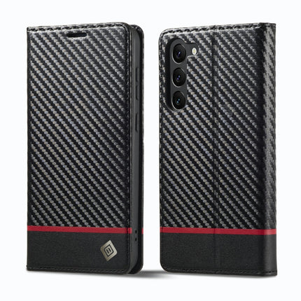 LC.IMEEKE Carbon Fiber PU + TPU Horizontal Flip Leather Phone Case, For Samsung Galaxy S23 5G, For Samsung Galaxy S23+ 5G, For Samsung Galaxy S23 Ultra 5G
