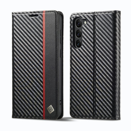 LC.IMEEKE Carbon Fiber PU + TPU Horizontal Flip Leather Phone Case, For Samsung Galaxy S23 5G, For Samsung Galaxy S23+ 5G, For Samsung Galaxy S23 Ultra 5G