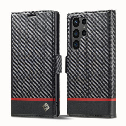 LC.IMEEKE Carbon Fiber PU + TPU Horizontal Flip Leather Phone Case, For Samsung Galaxy S23 5G, For Samsung Galaxy S23+ 5G, For Samsung Galaxy S23 Ultra 5G