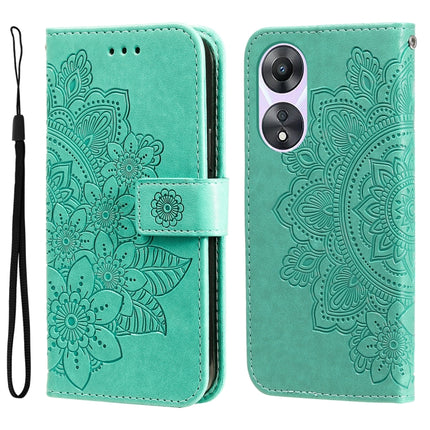 7-petal Flowers Embossing Leather Phone Case, For Huawei nova 10 SE, For Huawei nova 10, For Huawei nova 10 Pro, For OPPO A58 5G