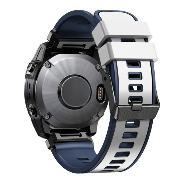 26mm Plain Weave Two-Color Quick Release Silicone Watch Band, For Garmin Fenix 7X