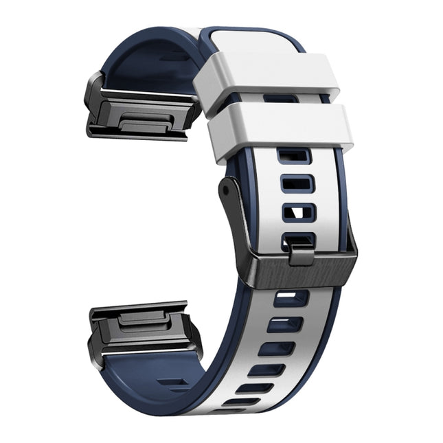 26mm Plain Weave Two-Color Quick Release Silicone Watch Band, For Garmin Fenix 7X