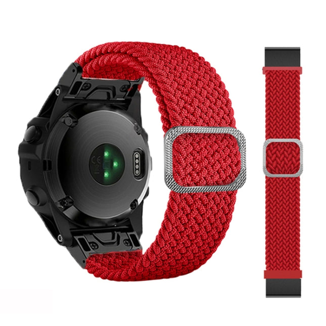 Adjustable Nylon Braided Elasticity Watch Band, For Garmin Fenix 7