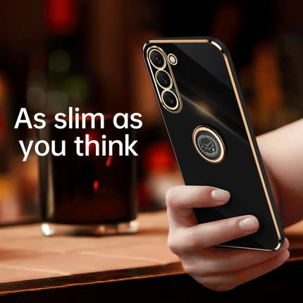 XINLI Straight Edge 6D Electroplate TPU Phone Case with Ring Holder, For Samsung Galaxy S23 5G, For Samsung Galaxy S23+ 5G, For Samsung Galaxy S23 Ultra 5G