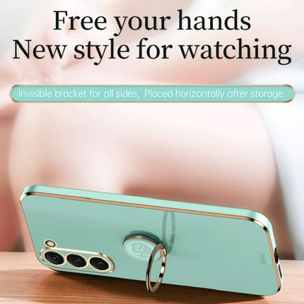 XINLI Straight Edge 6D Electroplate TPU Phone Case with Ring Holder, For Samsung Galaxy S23 5G, For Samsung Galaxy S23+ 5G, For Samsung Galaxy S23 Ultra 5G