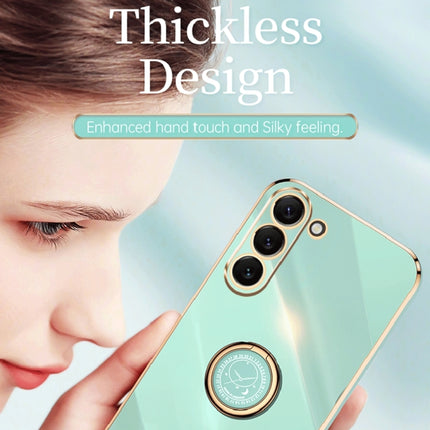XINLI Straight Edge 6D Electroplate TPU Phone Case with Ring Holder, For Samsung Galaxy S23 5G, For Samsung Galaxy S23+ 5G, For Samsung Galaxy S23 Ultra 5G