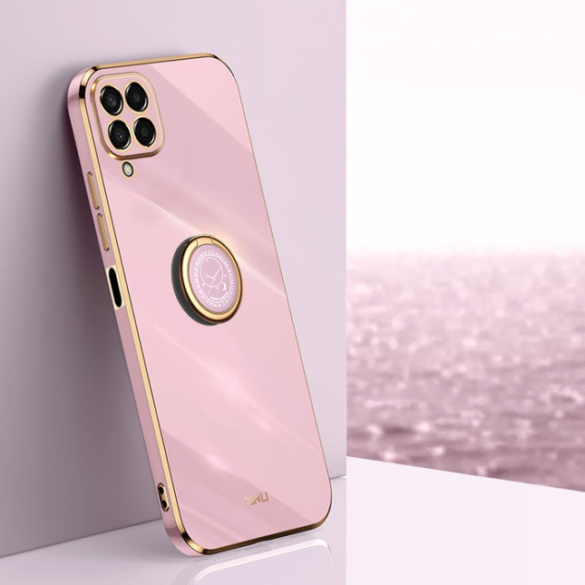 XINLI Straight Edge 6D Electroplate TPU Phone Case with Ring Holder, For Samsung Galaxy M33 5G, For Samsung Galaxy M23 5G, For Samsung Galaxy F13 4G