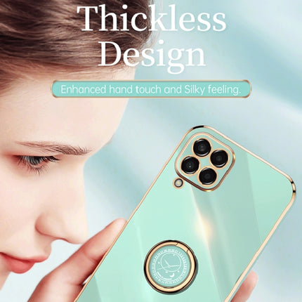 XINLI Straight Edge 6D Electroplate TPU Phone Case with Ring Holder, For Samsung Galaxy M33 5G, For Samsung Galaxy M23 5G, For Samsung Galaxy F13 4G