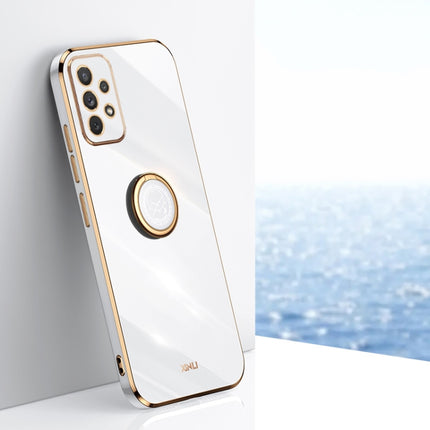 XINLI Straight Edge 6D Electroplate TPU Phone Case with Ring Holder, For Samsung Galaxy A73 5G, For Samsung Galaxy A53 5G, For Samsung Galaxy A33 5G