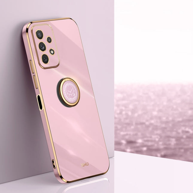 XINLI Straight Edge 6D Electroplate TPU Phone Case with Ring Holder, For Samsung Galaxy A13 4G, For Samsung Galaxy A13 5G, For Samsung Galaxy A04 4G