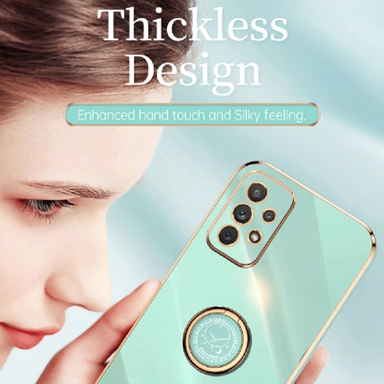 XINLI Straight Edge 6D Electroplate TPU Phone Case with Ring Holder, For Samsung Galaxy A13 4G, For Samsung Galaxy A13 5G, For Samsung Galaxy A04 4G
