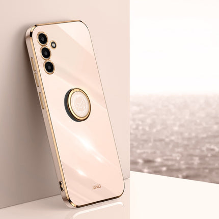 XINLI Straight Edge 6D Electroplate TPU Phone Case with Ring Holder, For Samsung Galaxy A13 4G, For Samsung Galaxy A13 5G, For Samsung Galaxy A04 4G