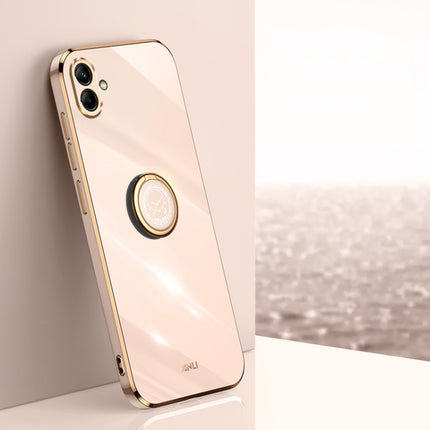 XINLI Straight Edge 6D Electroplate TPU Phone Case with Ring Holder, For Samsung Galaxy A13 4G, For Samsung Galaxy A13 5G, For Samsung Galaxy A04 4G