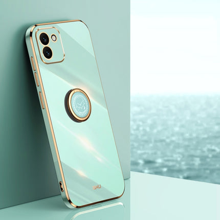 XINLI Straight Edge 6D Electroplate TPU Phone Case with Ring Holder, For Samsung Galaxy A03, For Samsung Galaxy A03s, For Samsung Galaxy A50