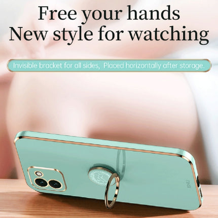 XINLI Straight Edge 6D Electroplate TPU Phone Case with Ring Holder, For Samsung Galaxy A03, For Samsung Galaxy A03s, For Samsung Galaxy A50