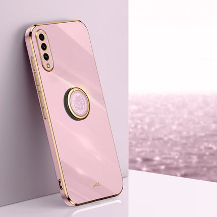 XINLI Straight Edge 6D Electroplate TPU Phone Case with Ring Holder, For Samsung Galaxy A03, For Samsung Galaxy A03s, For Samsung Galaxy A50