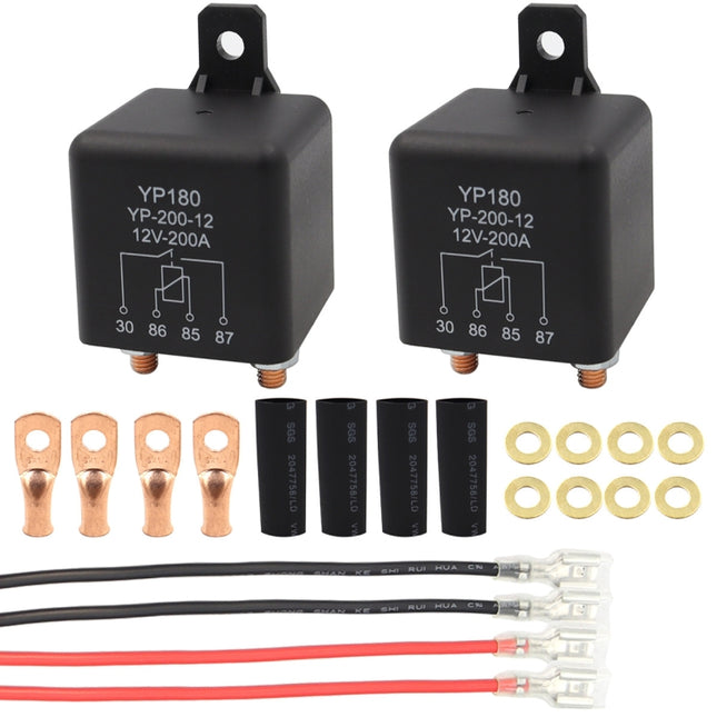 Car 4 Pin 12V 200A Starter Relay Switch, 4 Pin 12V 200A