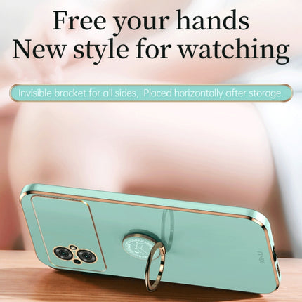 XINLI Straight Edge 6D Electroplate TPU Phone Case with Ring Holder, For Xiaomi Poco M4 5G, For Xiaomi Poco M4 Pro, For Xiaomi Poco C40