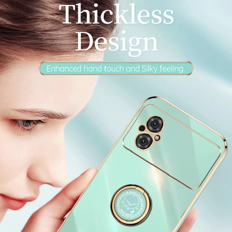 XINLI Straight Edge 6D Electroplate TPU Phone Case with Ring Holder