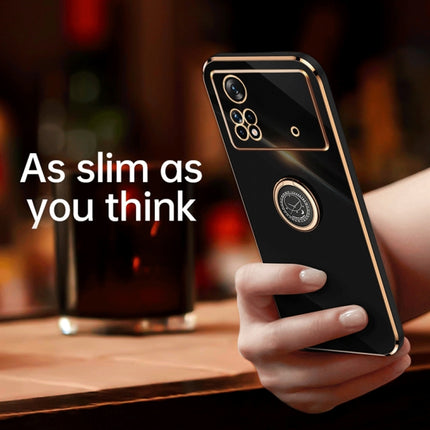 XINLI Straight Edge 6D Electroplate TPU Phone Case with Ring Holder, For Xiaomi Poco X4 Pro 5G, For Xiaomi Civi 2, For Xiaomi 13